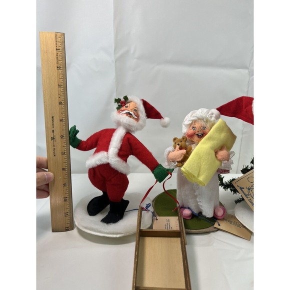 Lot Of 3 1994 Vintage ANNALEE Mobilitee Dolls‎ - Santa & Santa Grandma 8” NWT - Picture 12 of 12
